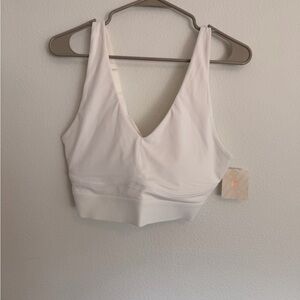 NWT Fabletics All Day Every Day White Sports Bra-Size Large